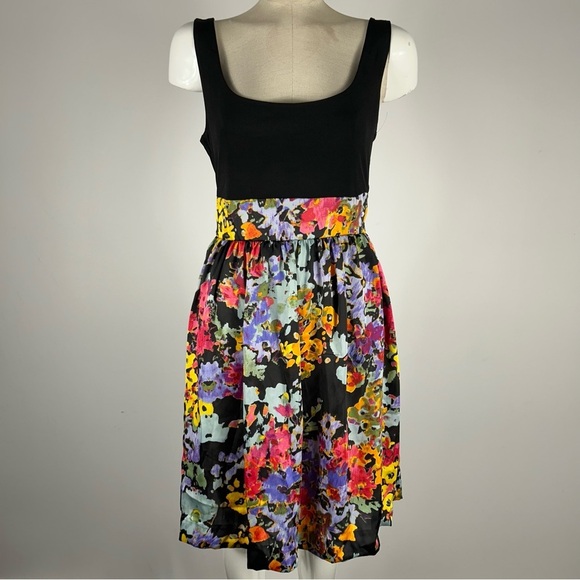❤️ SPEECHLESS Womens Black Floral Sleeveless Short Fit + Flare Dress Medium NWT - Picture 1 of 11